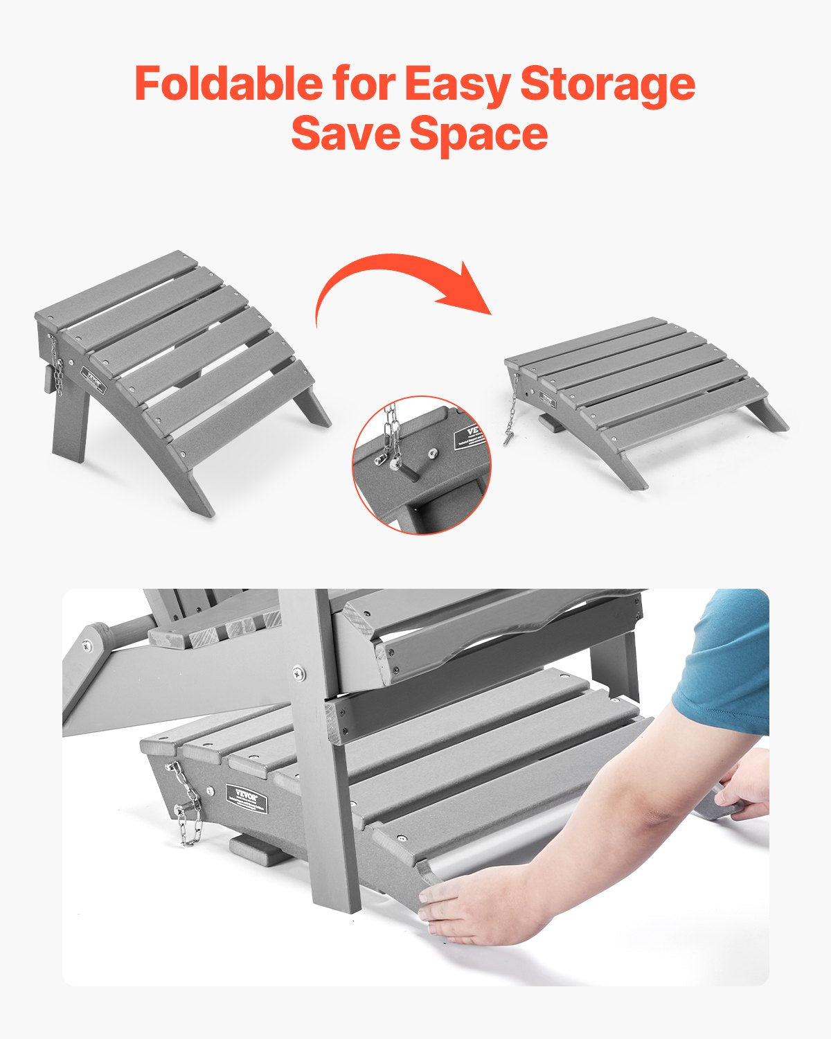 Adirondack pakojis VEVOR LXSKU6, HDPE plastikas