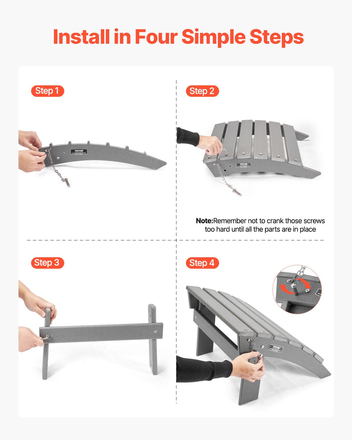 Adirondack pakojis VEVOR LXSKU6, HDPE plastikas