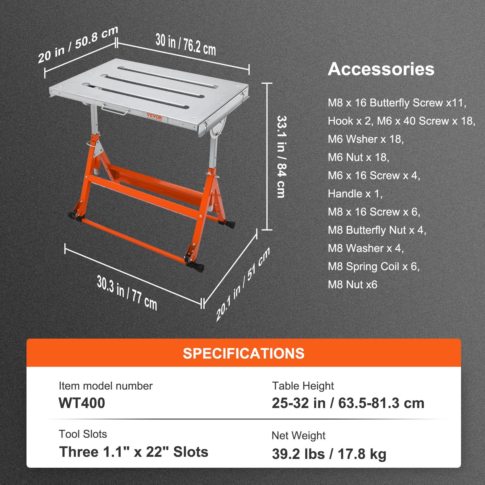 Suvirinimo stalas VEVOR WT400, 181,4 kg apkrova