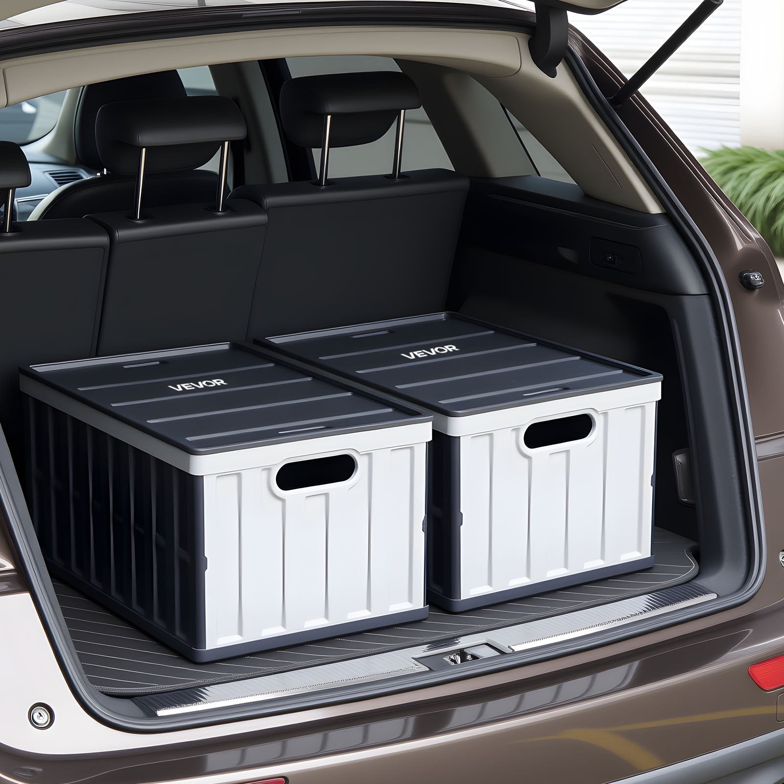 Sulankstomos plastikinės dėžės VEVOR X-6275, 65 l, 2 vnt.
