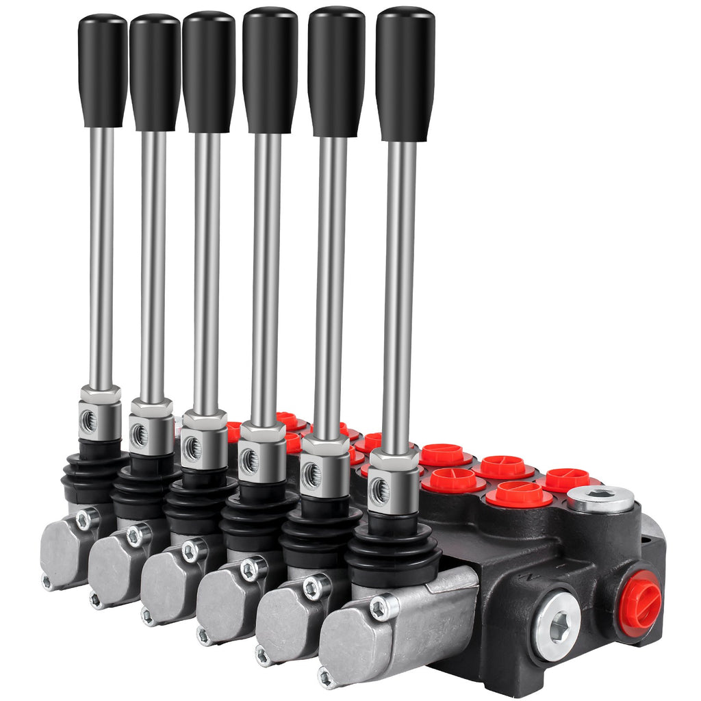 Hidraulinis skirstytuvas VEVOR 6spool113600, 6 sekcijų, 40 l/min.