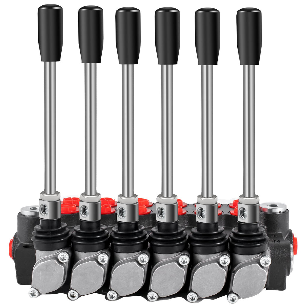 Hidraulinis skirstytuvas VEVOR 6spool113600, 6 sekcijų, 40 l/min.