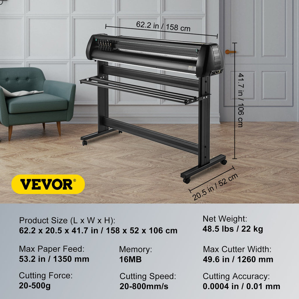 Plėvelės pjaustyklė (ploteris) VEVOR SK-1350L, 1350 mm