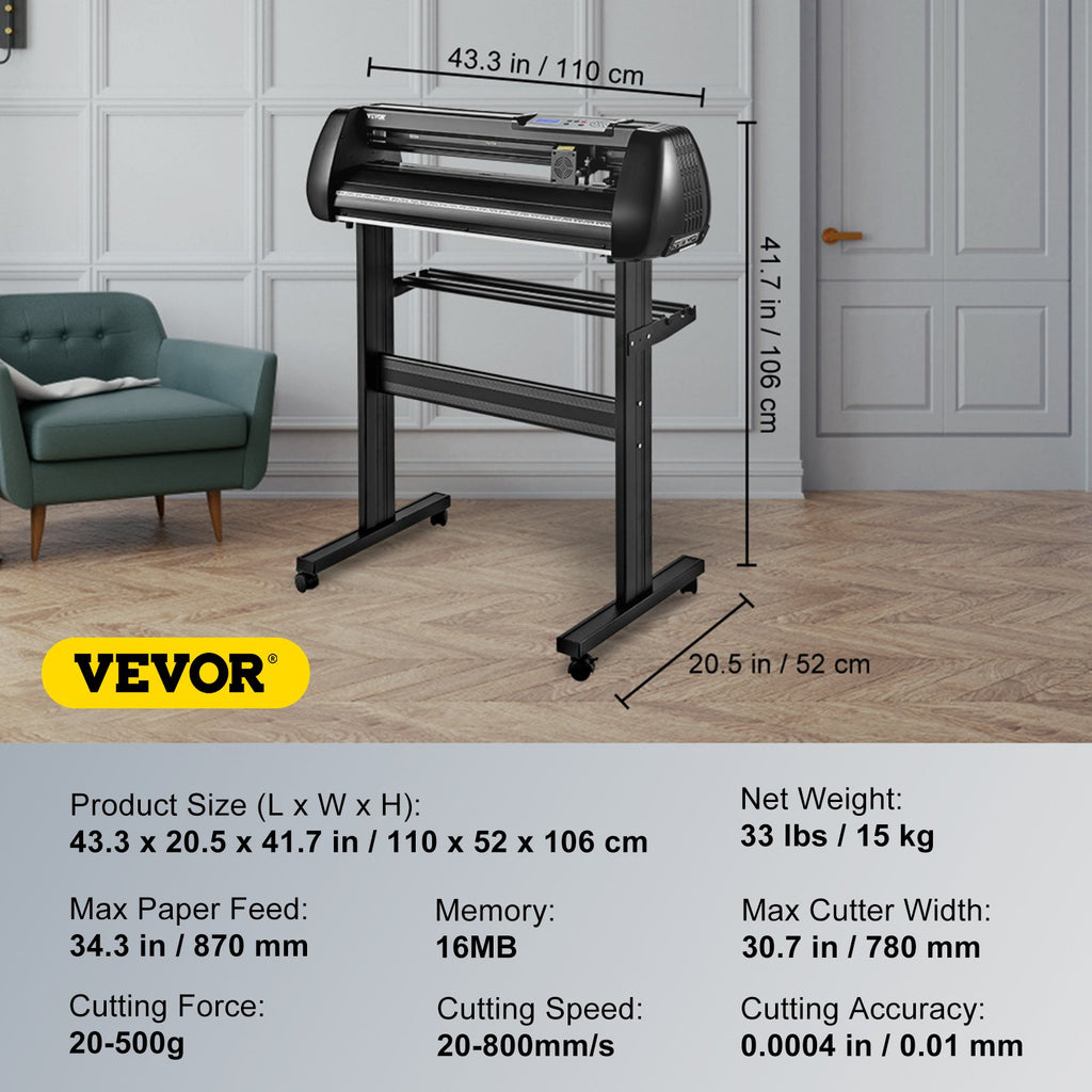 Plėvelės pjaustyklė (ploteris) VEVOR SK-870L, 870 mm