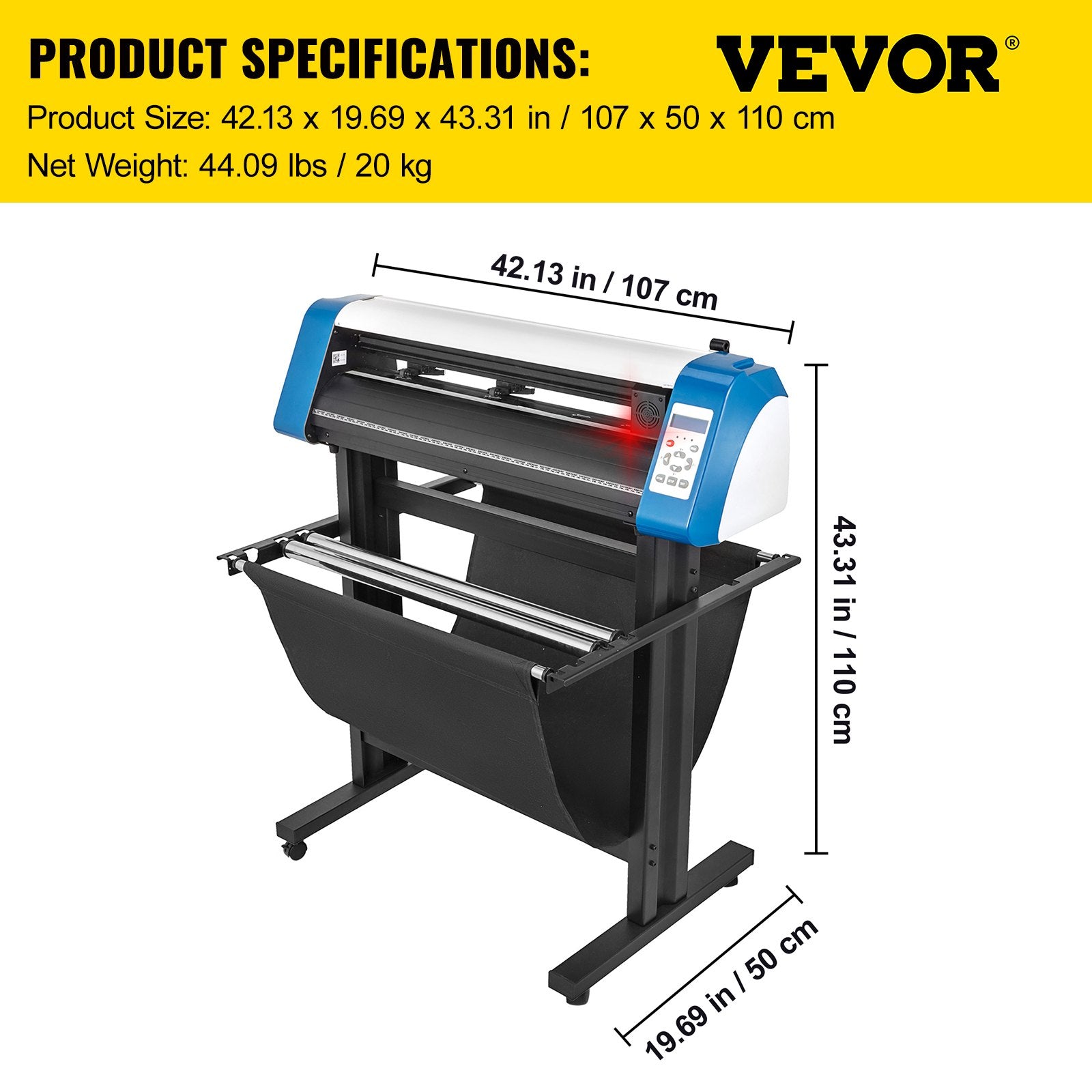 Plėvelės pjaustyklė VEVOR 34", 870 mm
