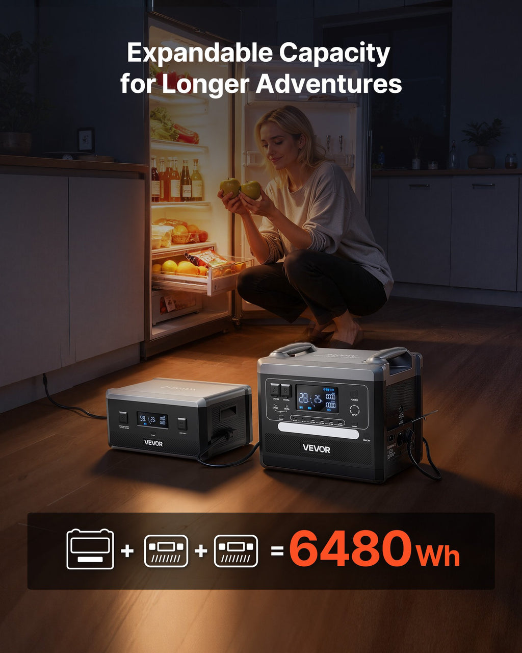 Nešiojama įkrovimo stotelė VEVOR Q2400Pro, 2400W 2160Wh