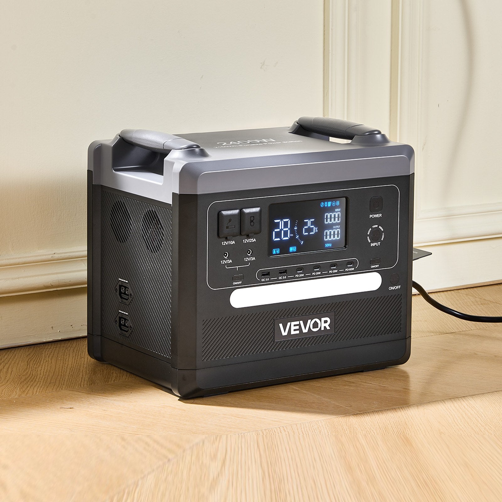 Nešiojama įkrovimo stotelė VEVOR Q2400Pro, 2400W 2160Wh