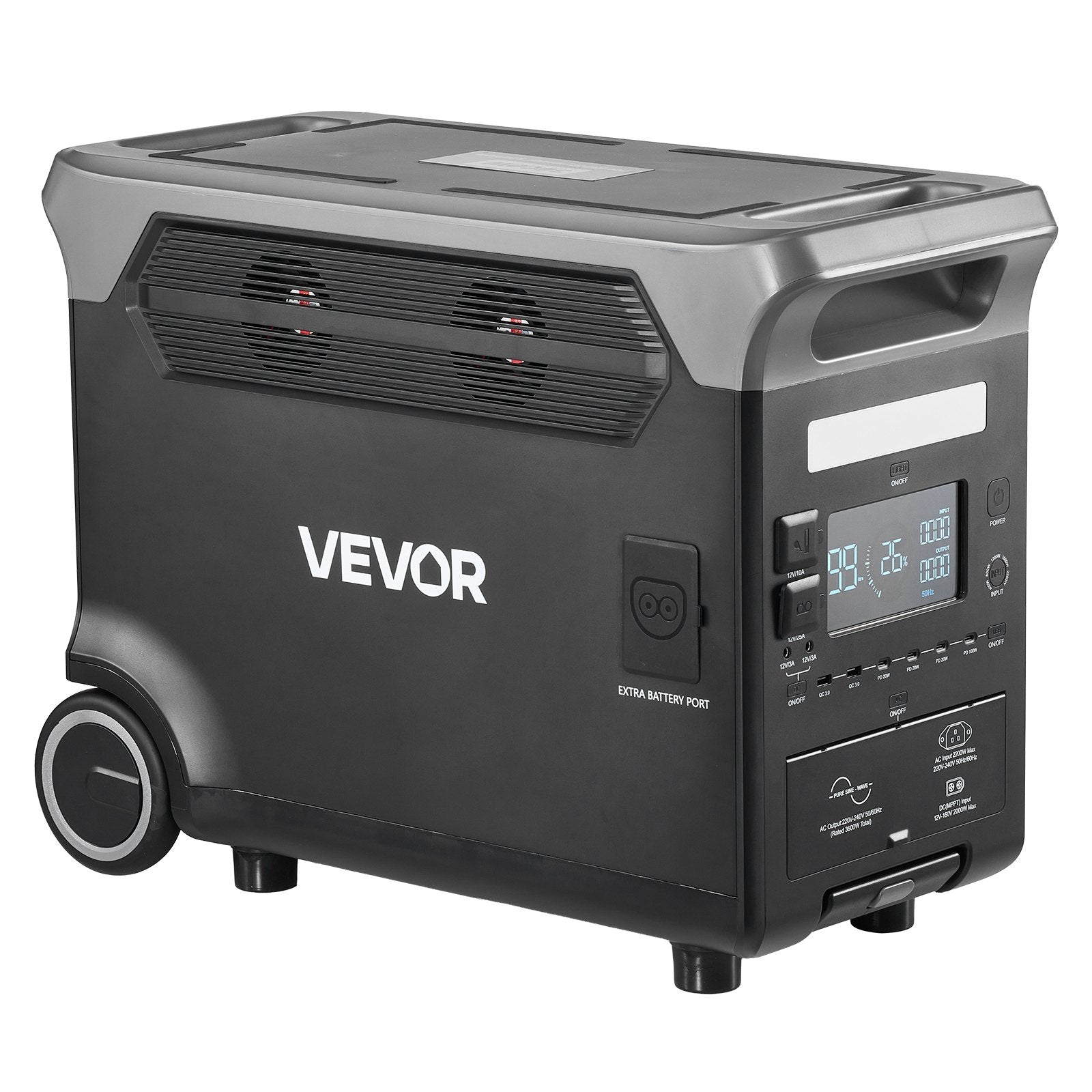 Nešiojama įkrovimo stotelė VEVOR Q3600Pro, 3600W