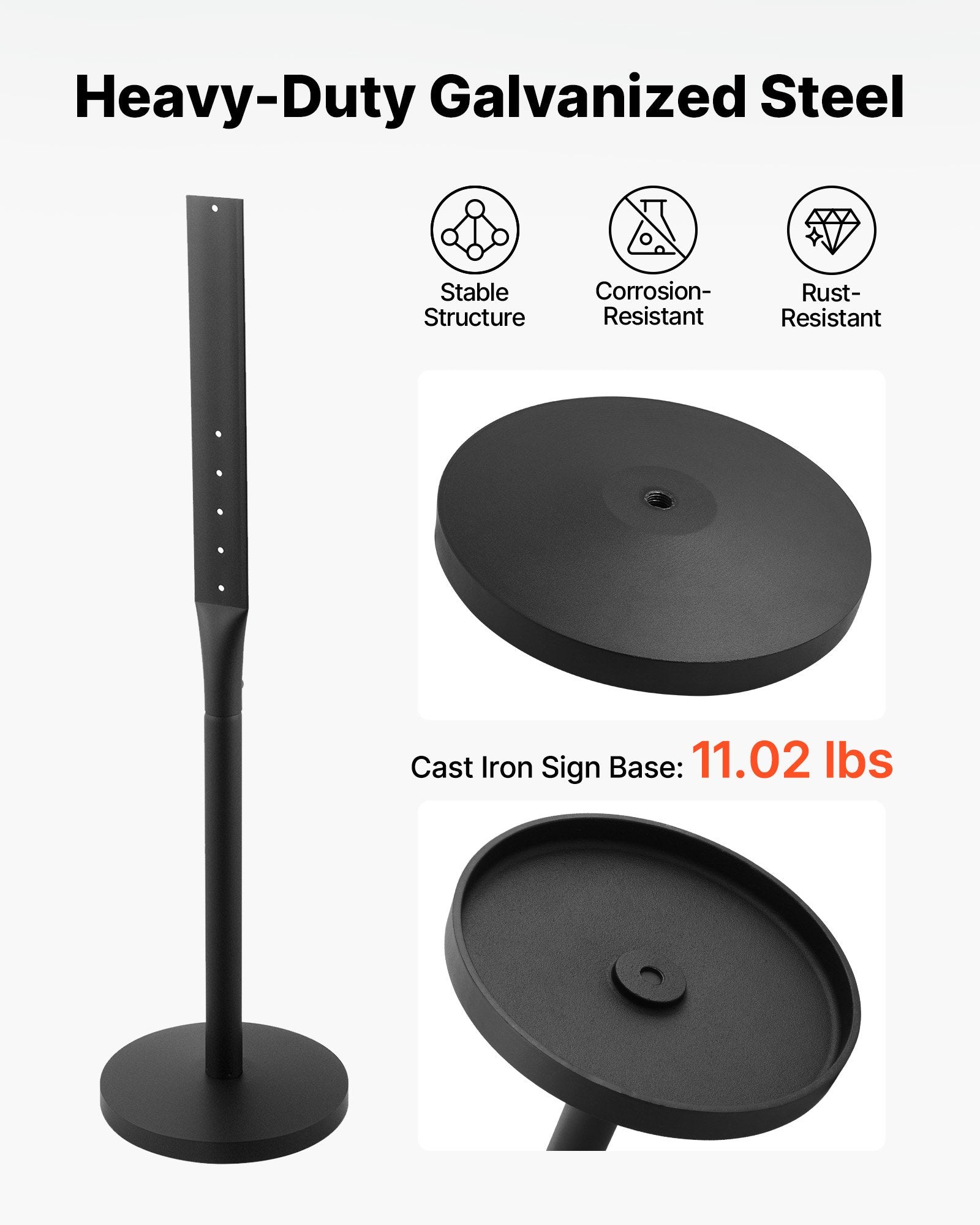 Nešiojami ženklų stovai VEVOR DM-PK-2, 1230 mm aukščio, 2 vnt.