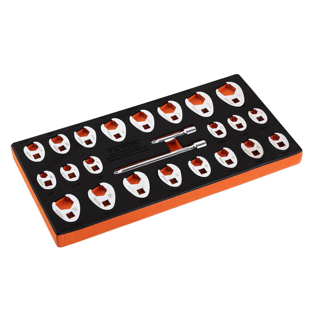 Atvirų galvučių raktų rinkinys VEVOR XMYGT0024, 24 dalių, 3/8" jungtis