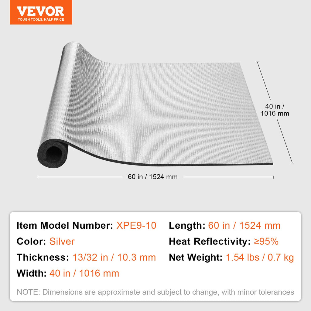 Šilumos izoliacijos rulonas VEVOR XPE9-10, 10,3 mm