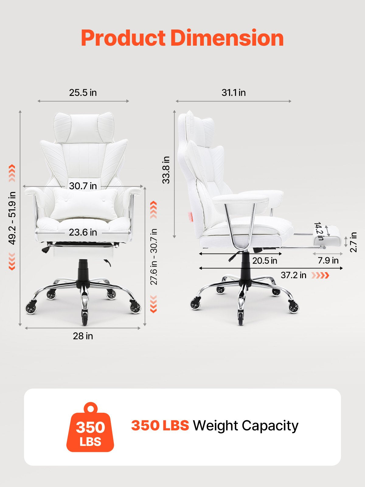 Biuro kėdė VEVOR GF-82724H, su pakoju
