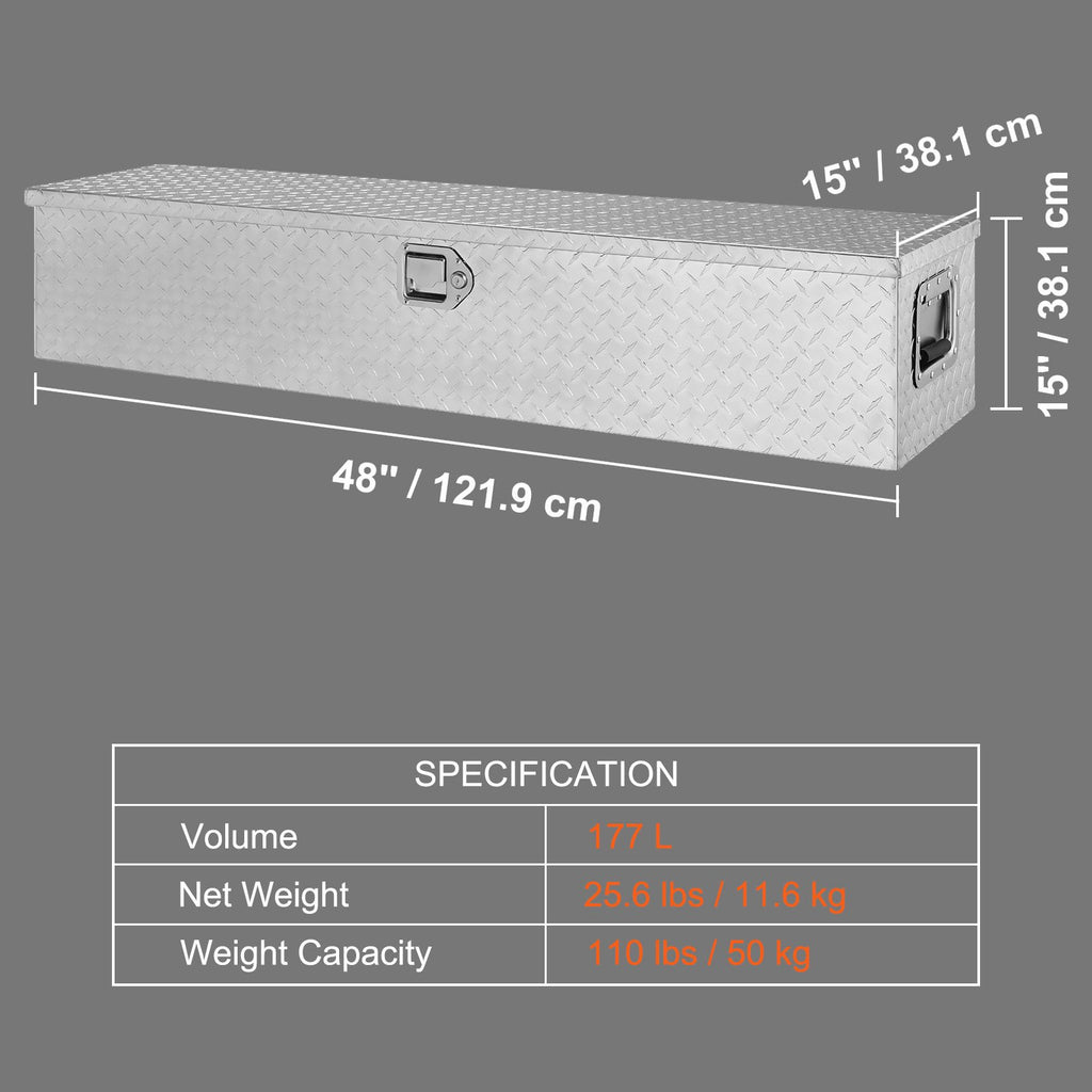 Sunkvežimio įrankių dėžė VEVOR JL-TB19-3, 121,9x38,1x38,1 cm