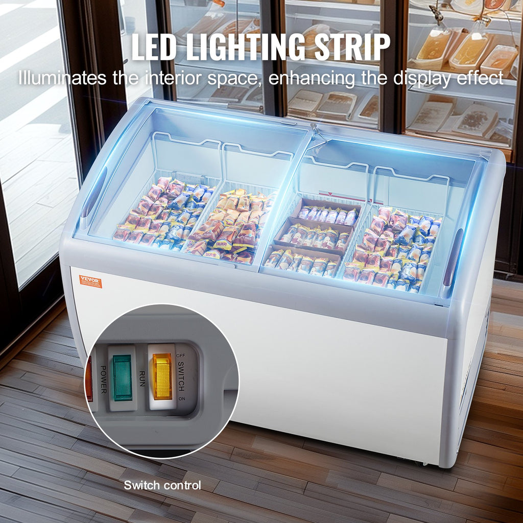 Pramoninė ledų vitrina VEVOR RI-360A, 362 l