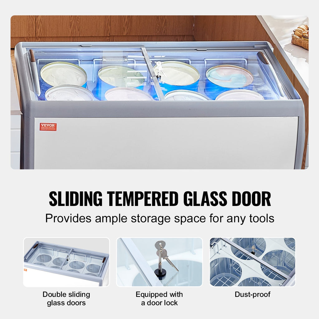 Ledų vitrina VEVOR RI-360DC, 370 l
