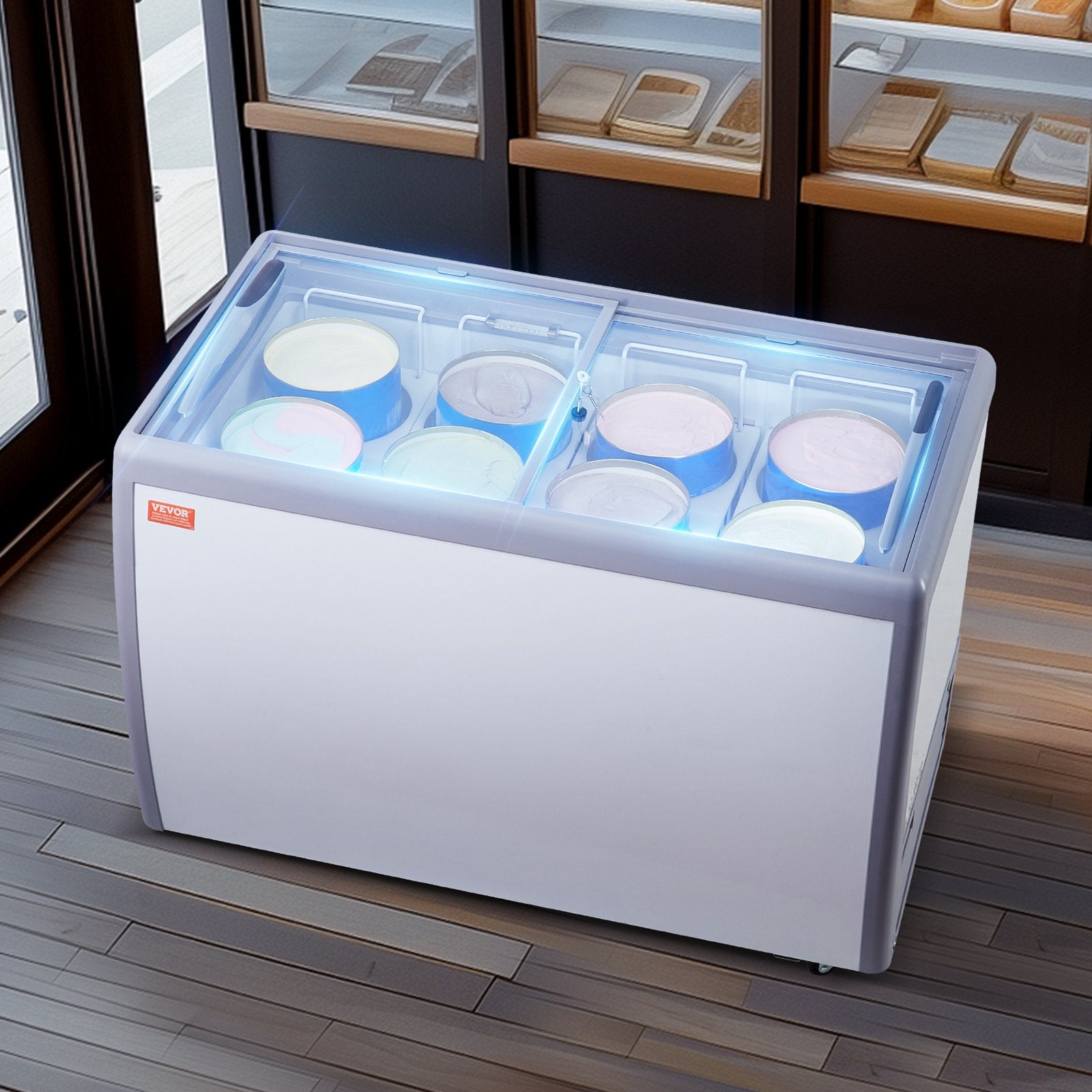 Ledų vitrina VEVOR RI-360DC, 370 l