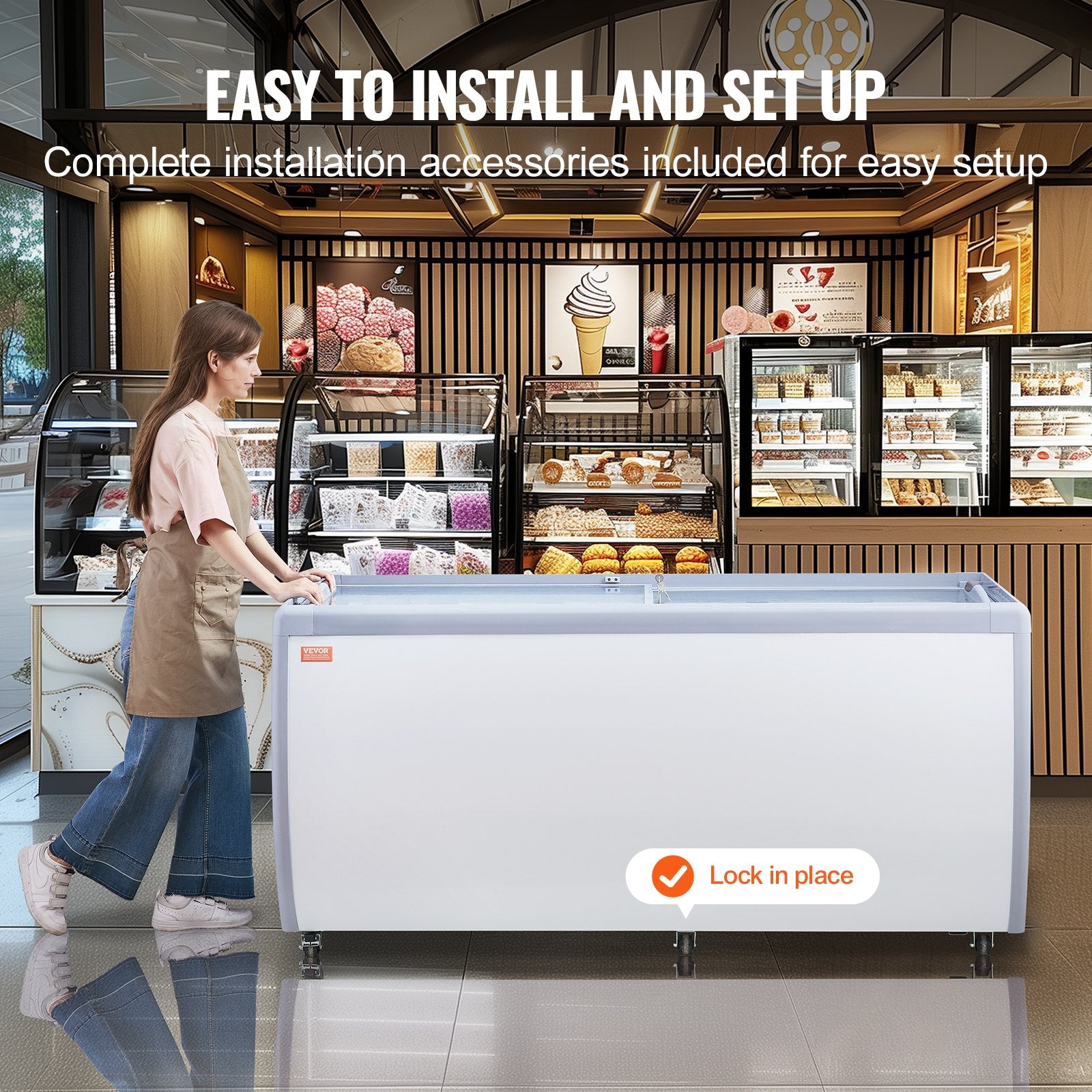 Ledų vitrina-šaldiklis VEVOR RI-560DC, 567 l