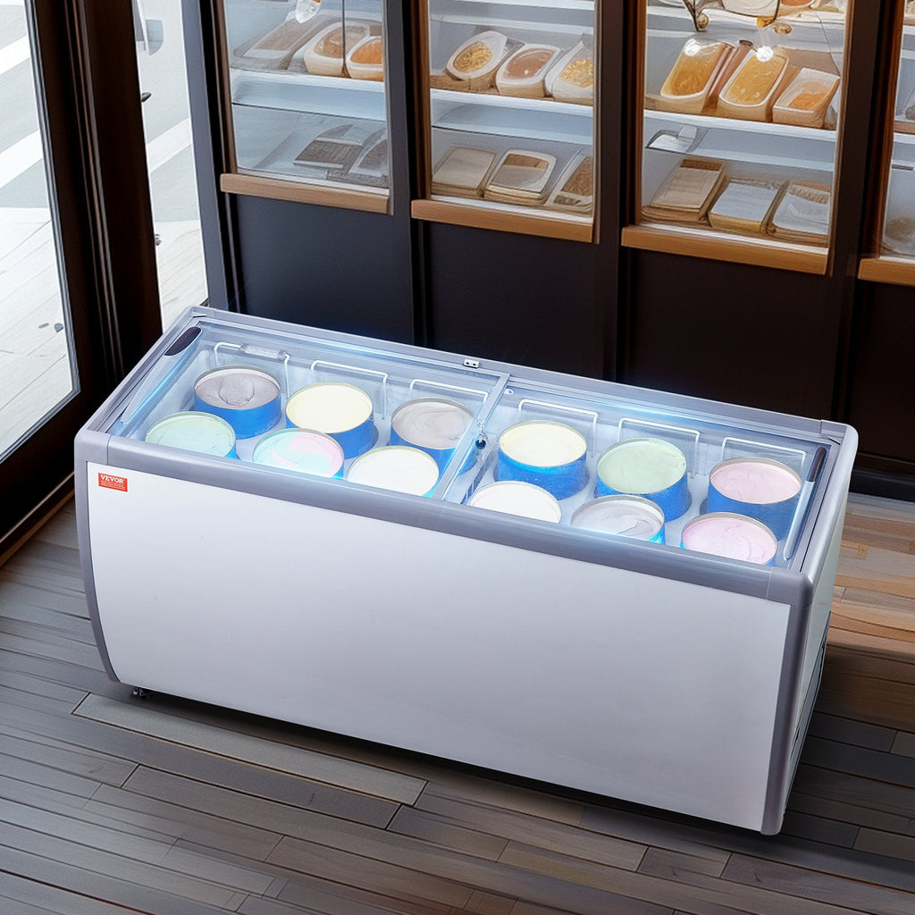 Ledų vitrina-šaldiklis VEVOR RI-560DC, 567 l