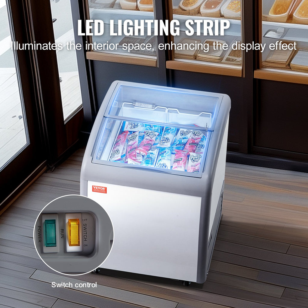 Ledų vitrina-šaldiklis VEVOR RI-160A, 154 l