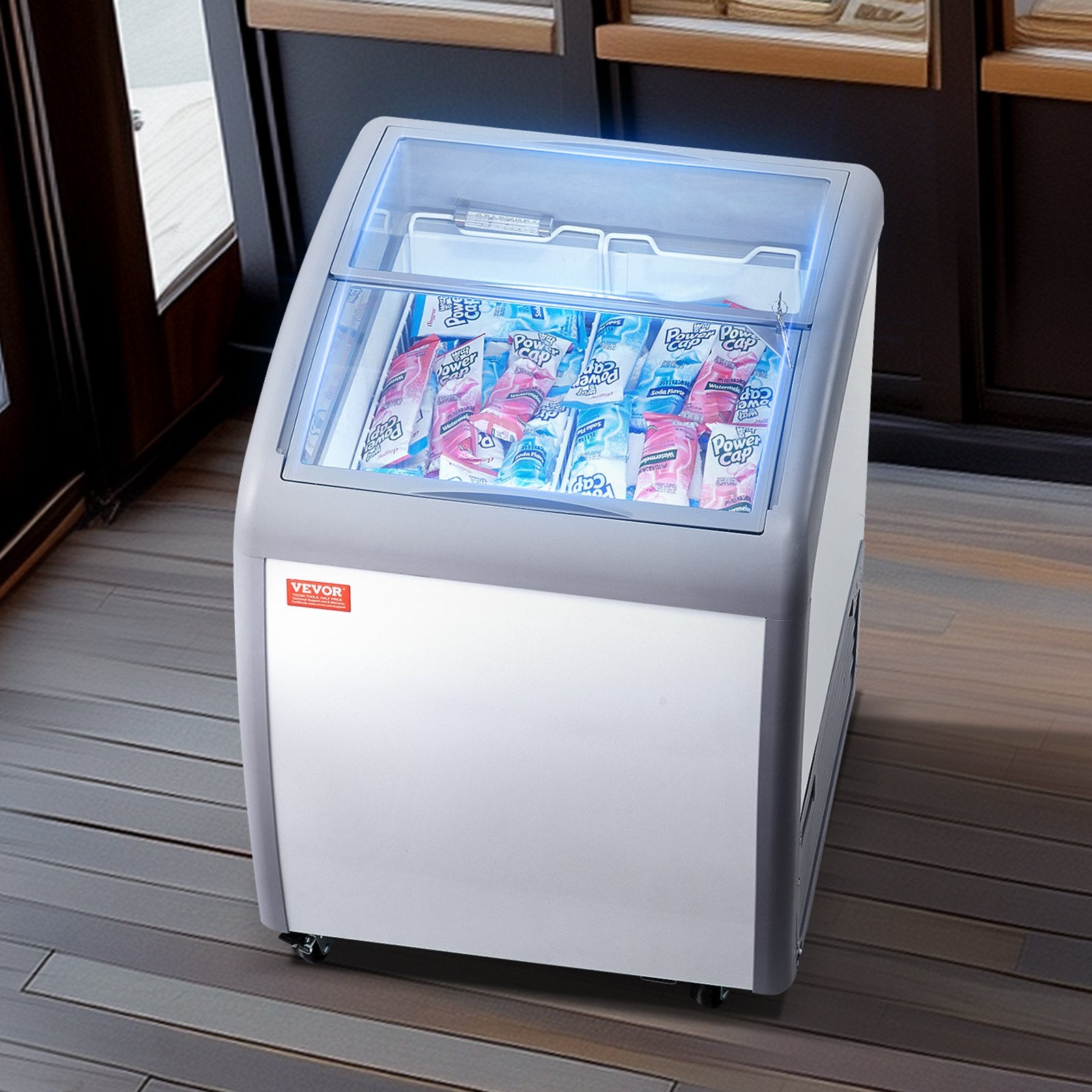 Ledų vitrina-šaldiklis VEVOR RI-160A, 154 l