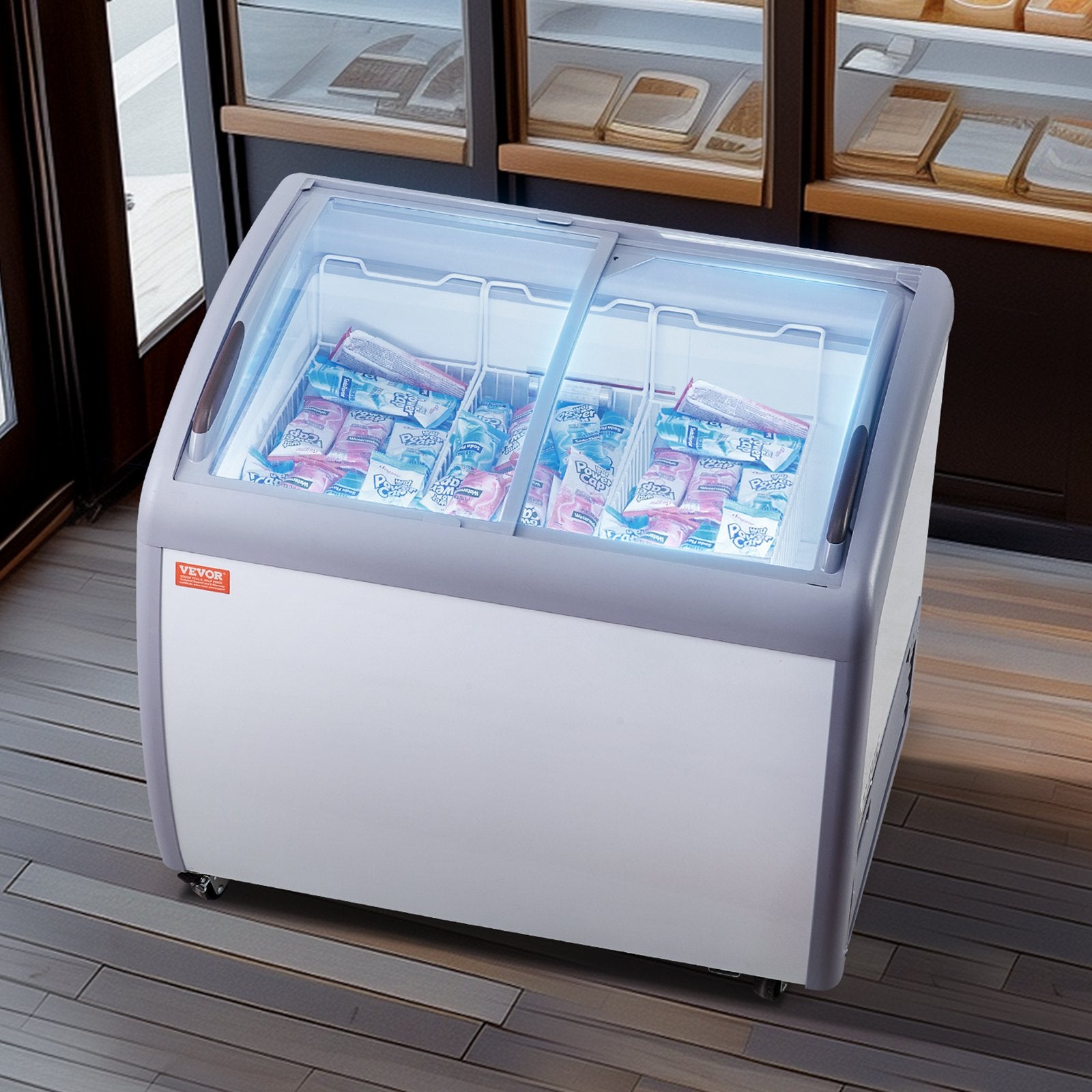 Ledų vitrina-šaldiklis VEVOR RI-260A, 264 l