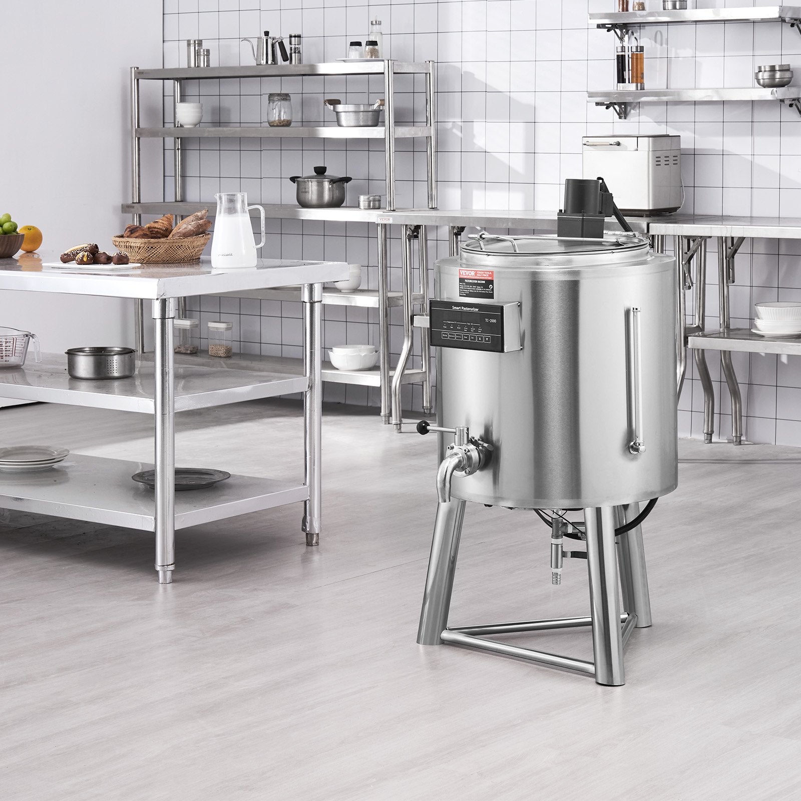 Pieno pasterizatorius VEVOR ZD-50L, 50 l talpa