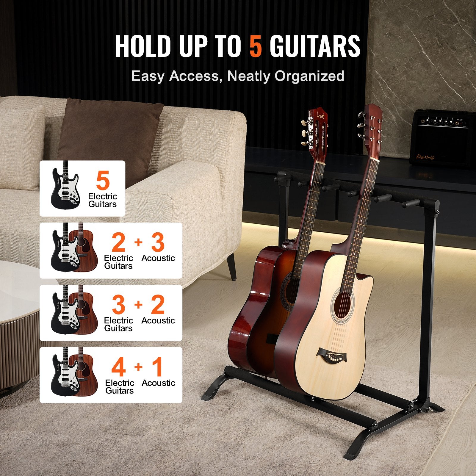 Gitarų stovas VEVOR AGS-5T, 5 gitaroms