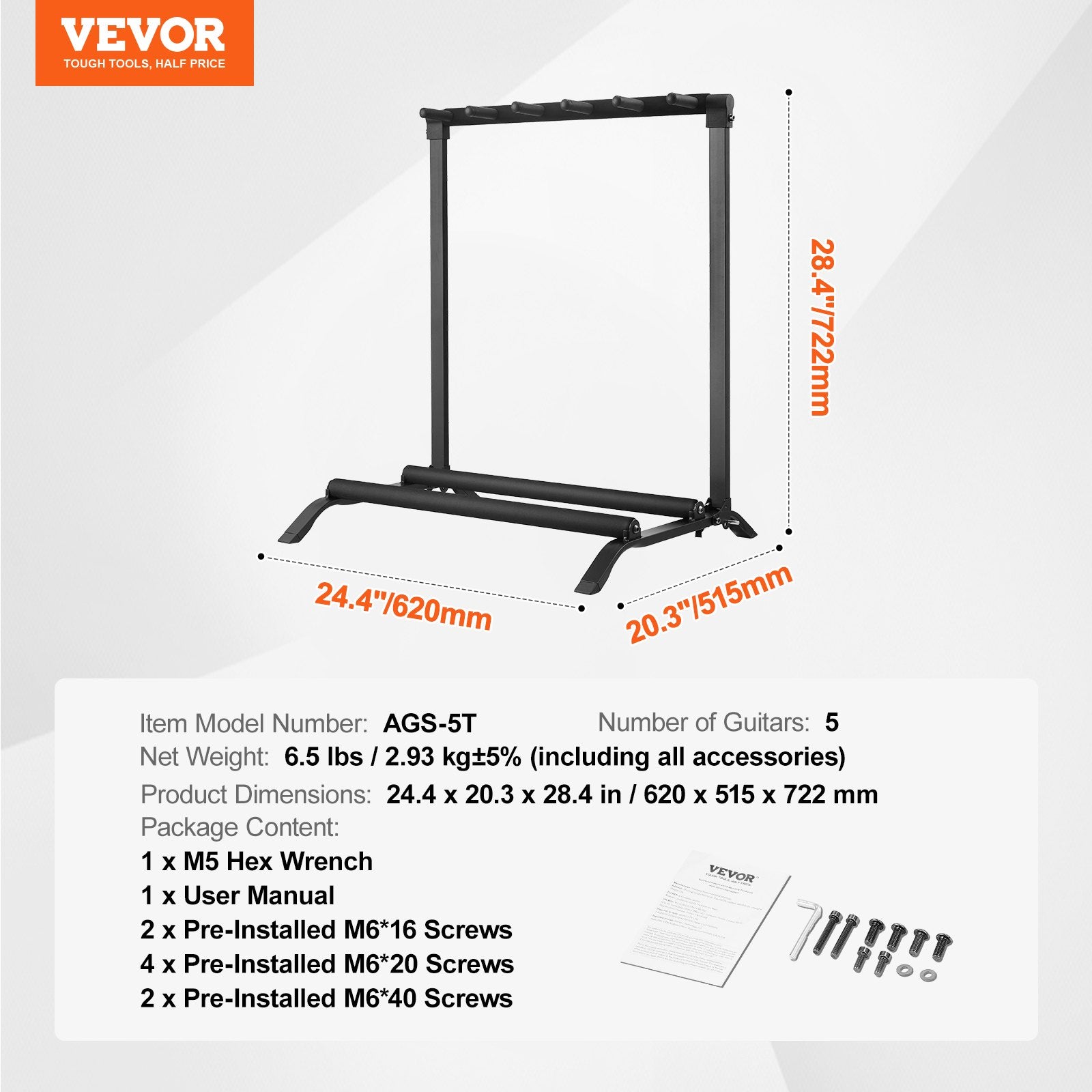 Gitarų stovas VEVOR AGS-5T, 5 gitaroms