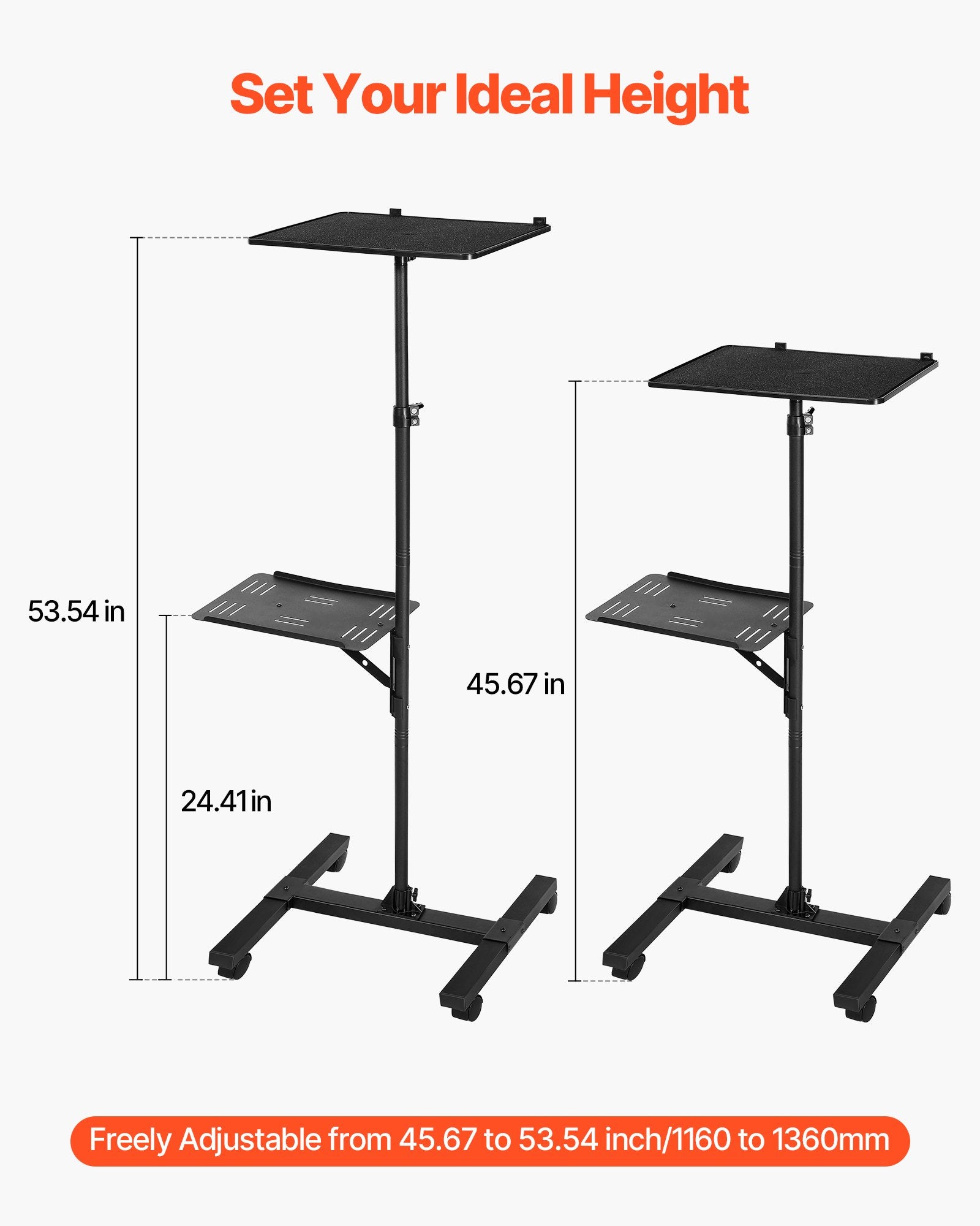 Projektoriaus stovas VEVOR ZG-XKTYGTY, reguliuojamas aukštis 860–1360 mm