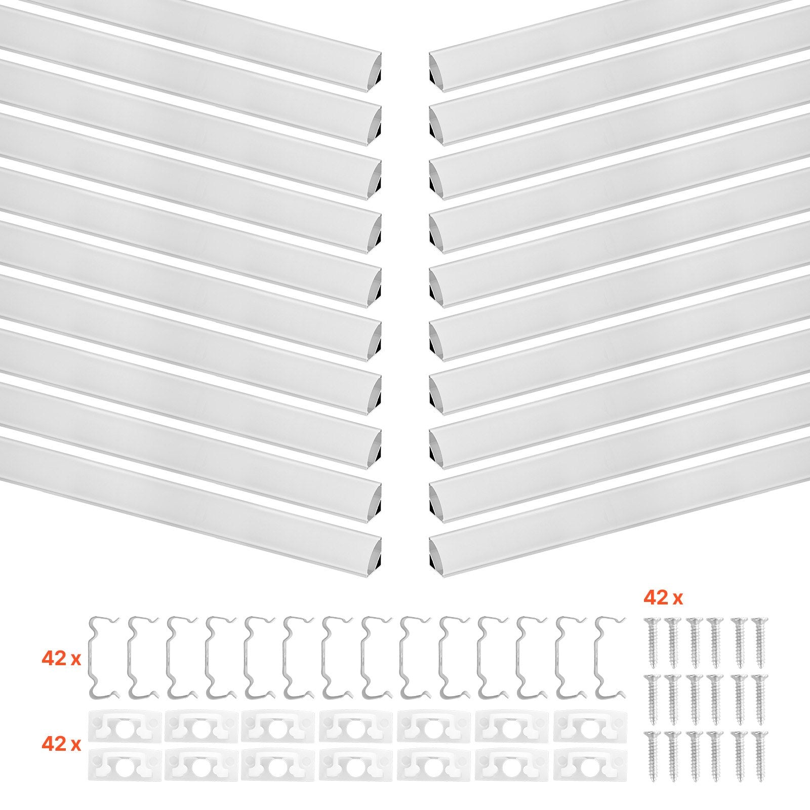 V formos LED profilių rinkinys VEVOR V3.3-20, 20 vnt. po 1 m