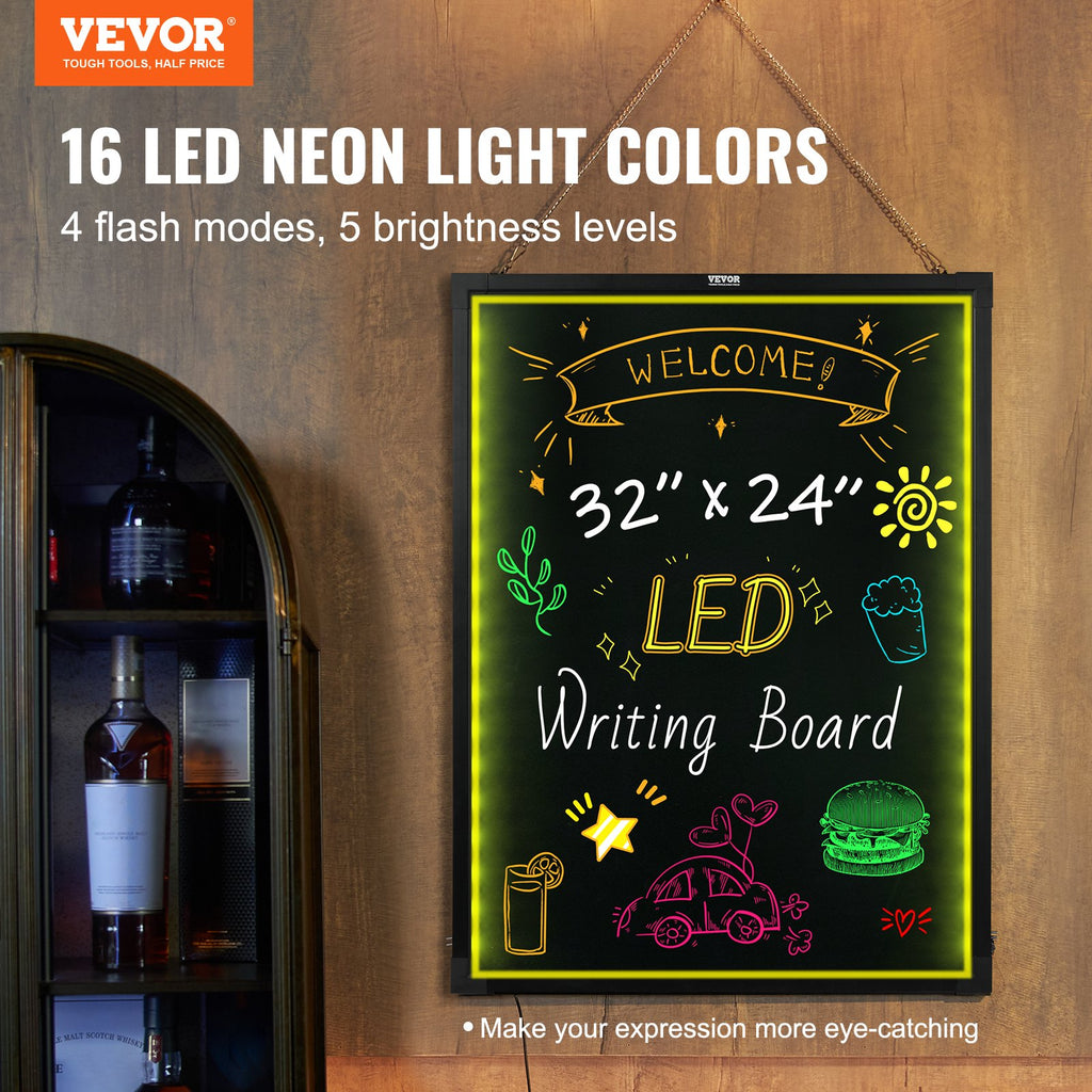 LED rašymo lenta VEVOR A68, 81,3x61 cm
