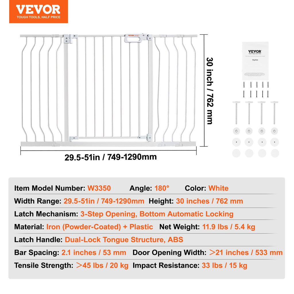 Apsauginiai varteliai VEVOR W3350, 75–130 cm pločio
