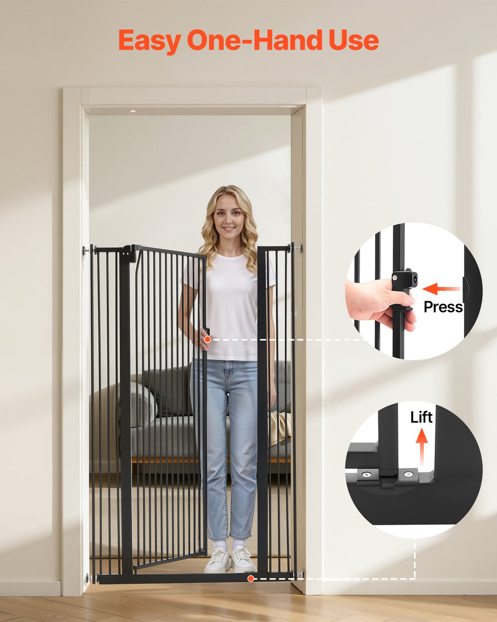 Apsauginiai varteliai augintiniams VEVOR XY069, 142 cm aukščio
