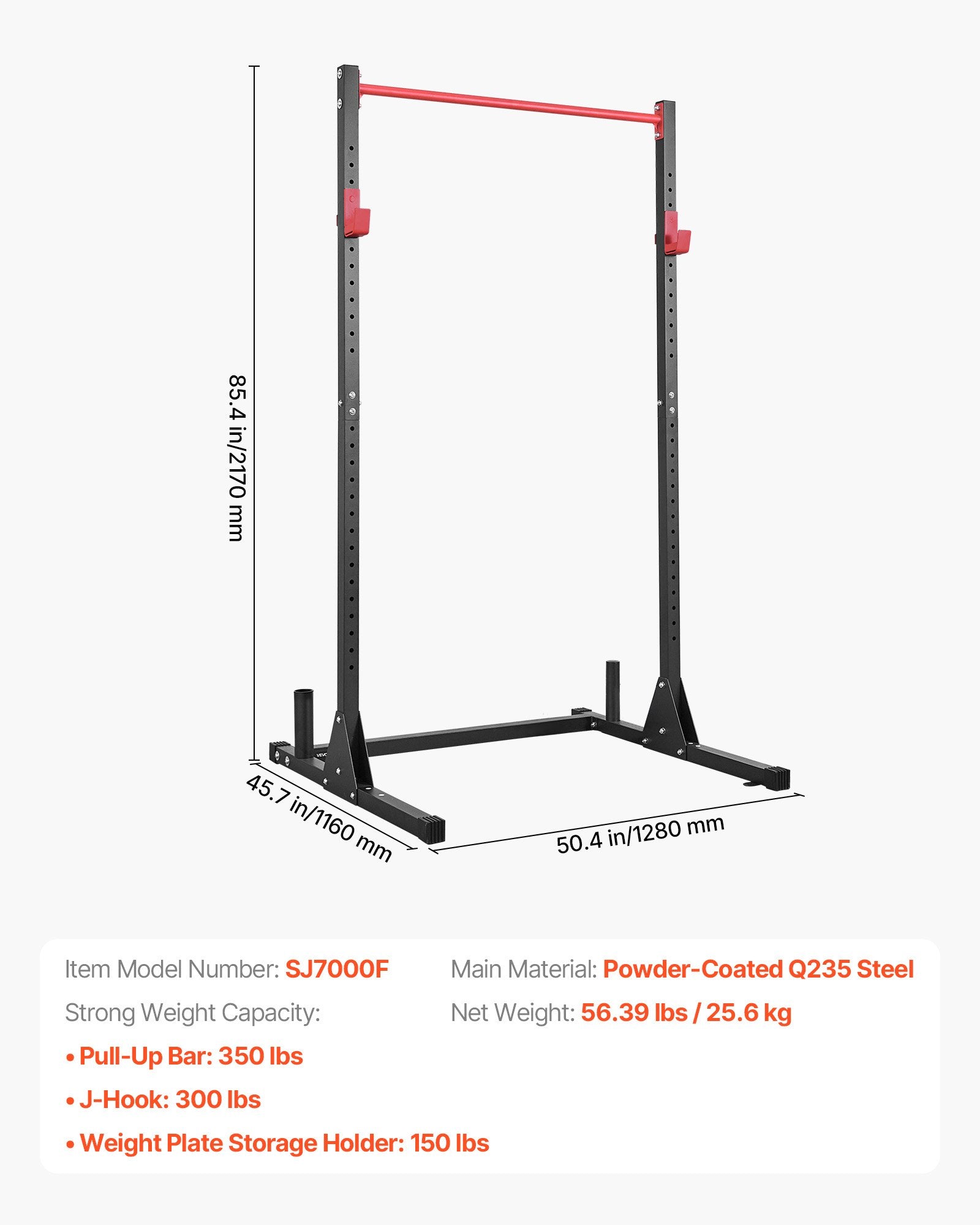 Jėgos stendas VEVOR SJ7000F, 363 kg apkrova
