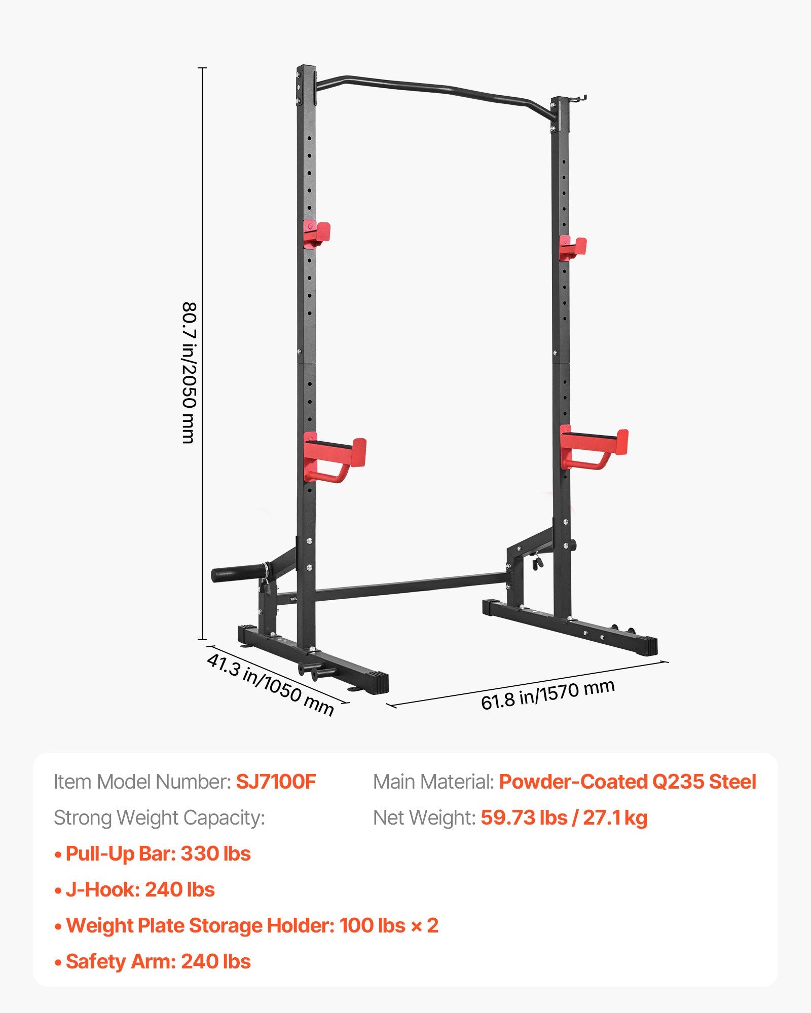 Jėgos staklės VEVOR SJ7100F, 453 kg apkrova