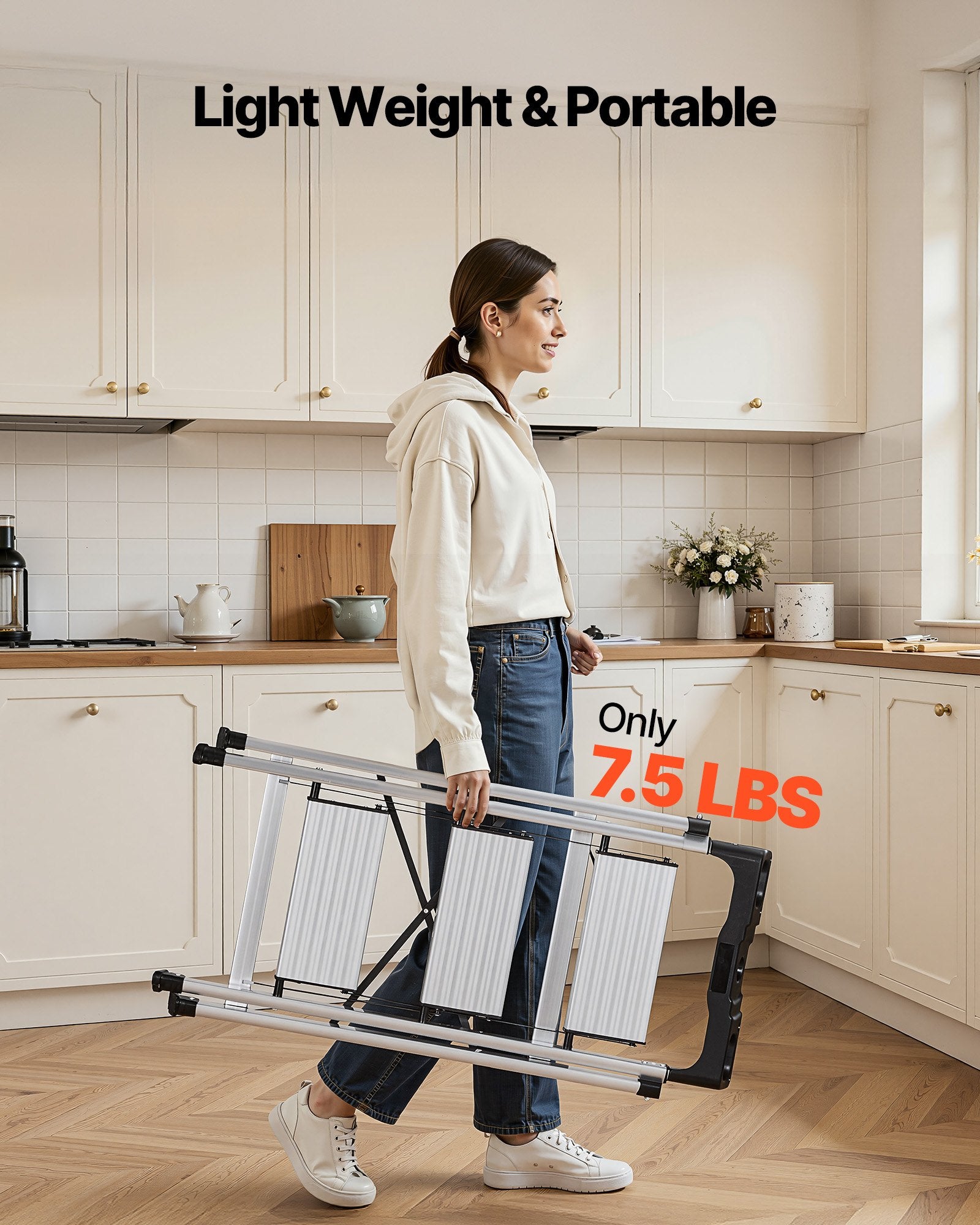 Sulankstomos kopėčios VEVOR AP-2413TA, 3 pakopų, 150 kg