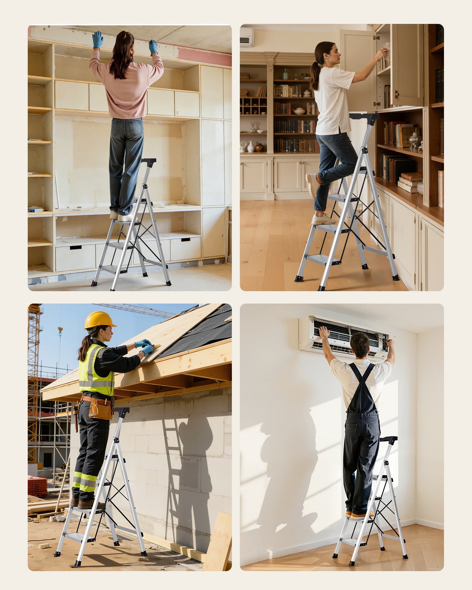 Sulankstomos kopėčios VEVOR AP-2414TA, 4 pakopų, 150 kg keliamoji galia