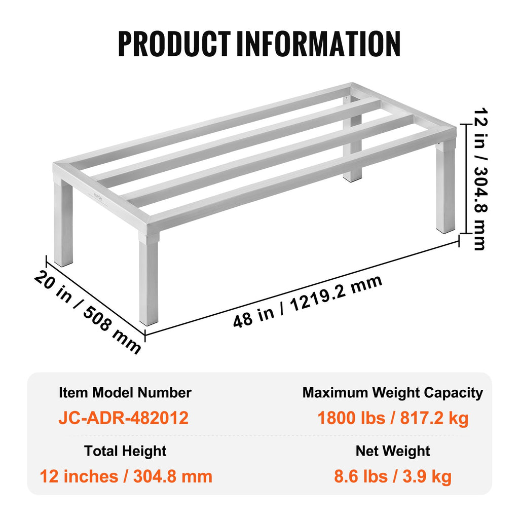 Aliumininė sandėliavimo lentyna VEVOR JC-ADR-482012, 817 kg keliamoji galia