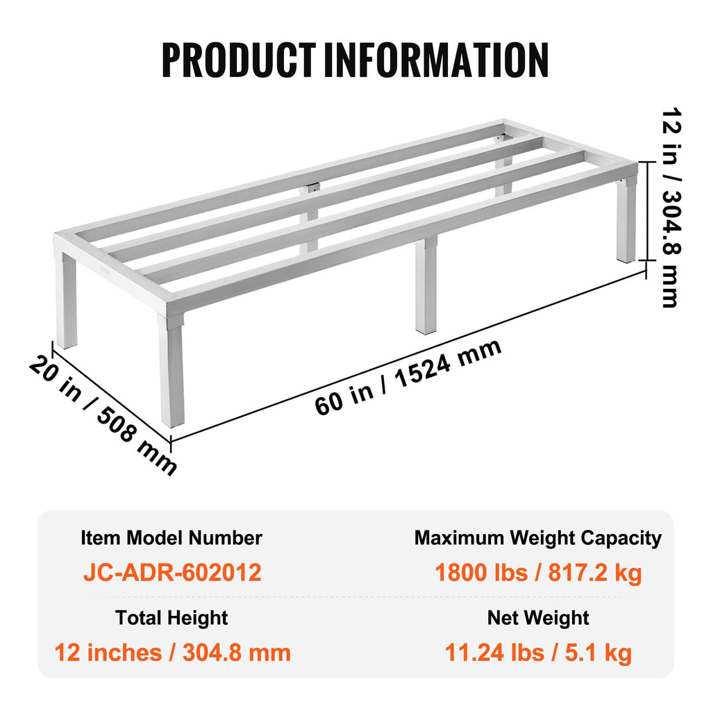 Aliuminio sandėliavimo padėklas VEVOR JC-ADR-602012, 817 kg keliamoji galia