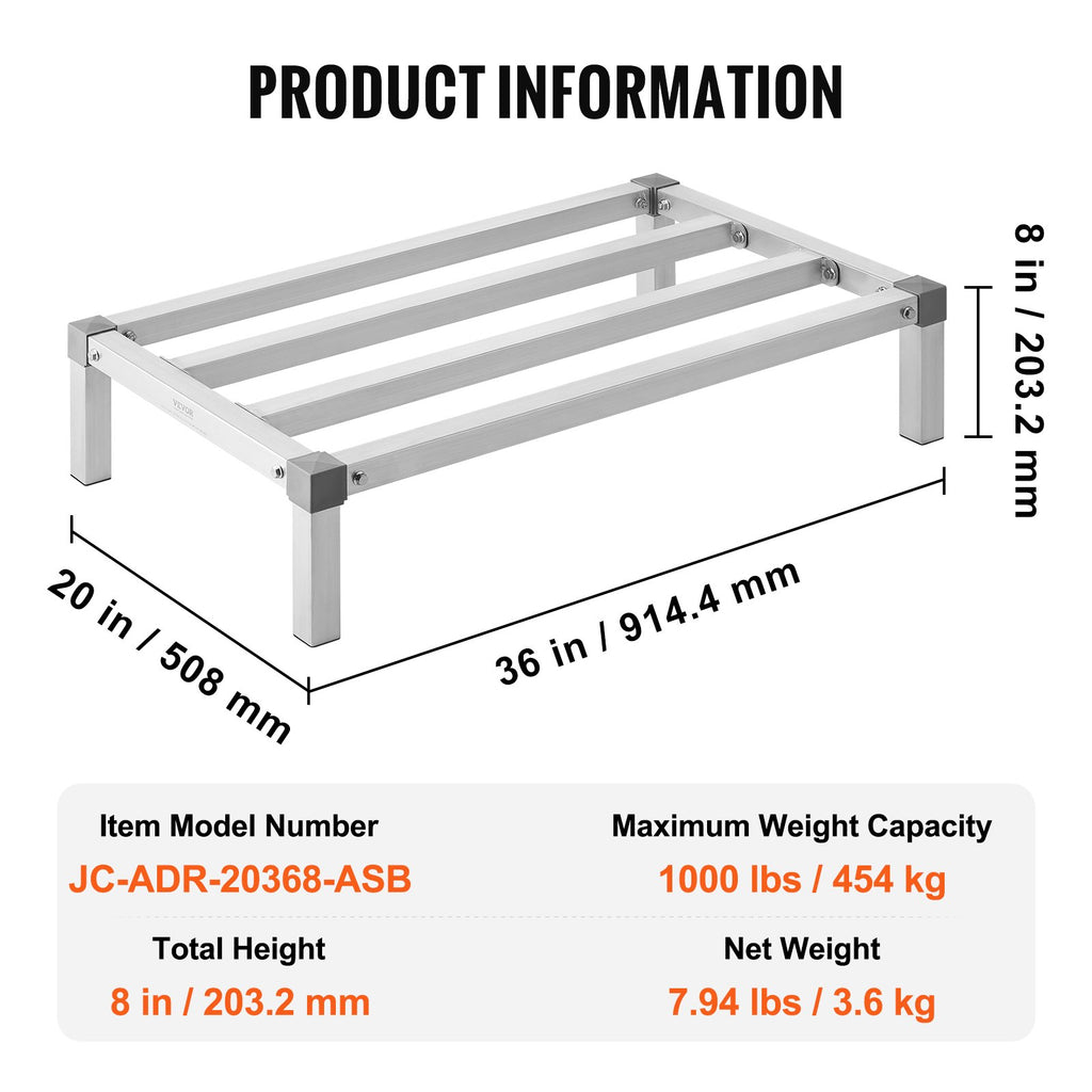 Aliuminio padėklas-stelažas VEVOR JC-ADR-20368-ASB, 454 kg keliamoji galia