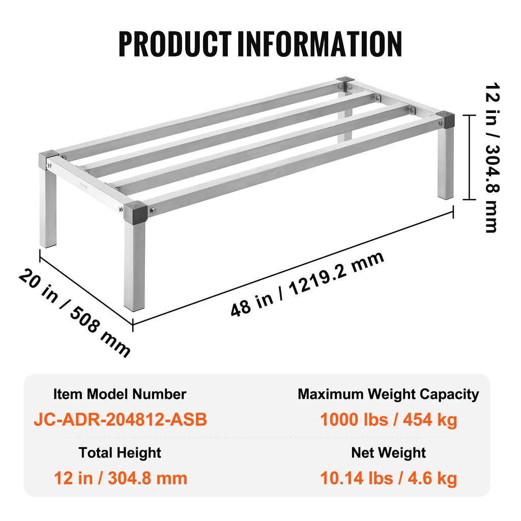 Aliuminio stelažas prekėms VEVOR JC-ADR-204812-ASB, 454 kg apkrova