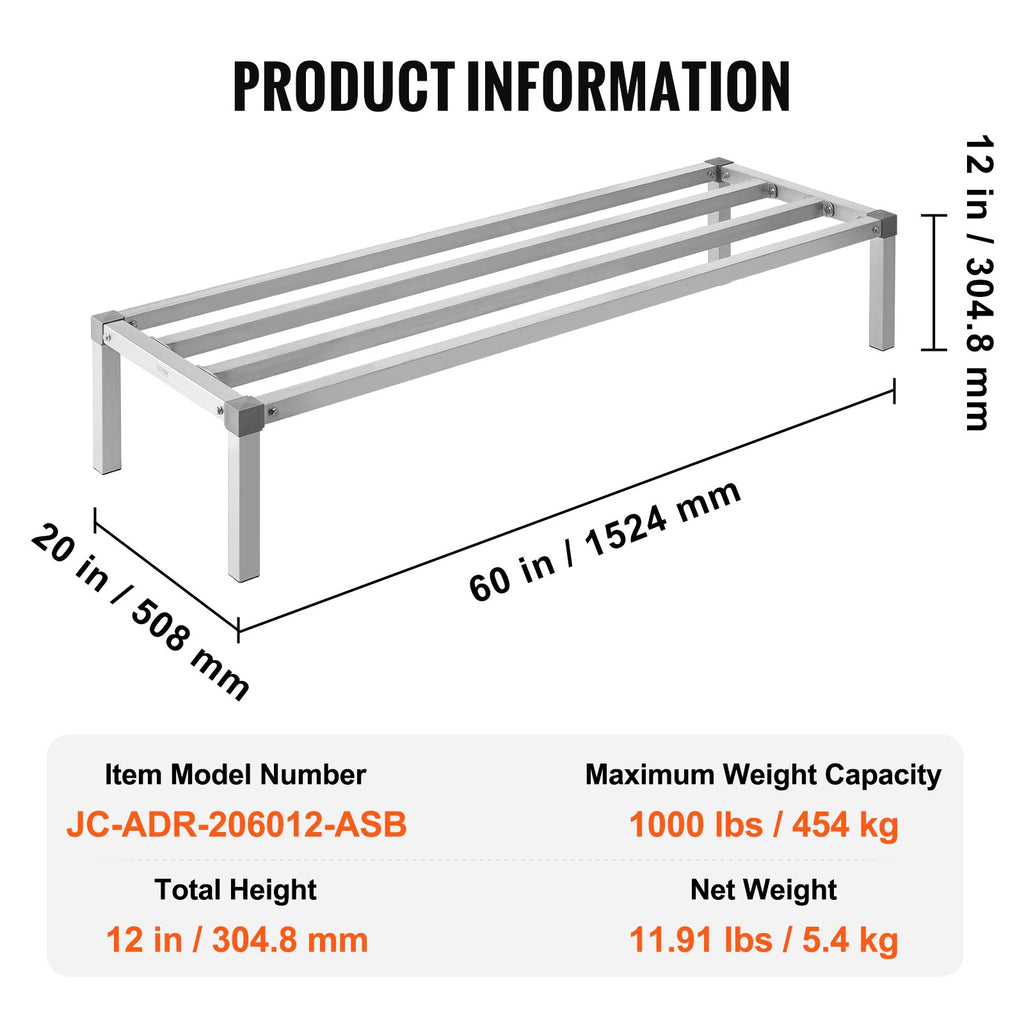 Aliuminio stelažas prekėms VEVOR JC-ADR-206012-ASB, 454 kg keliamoji galia