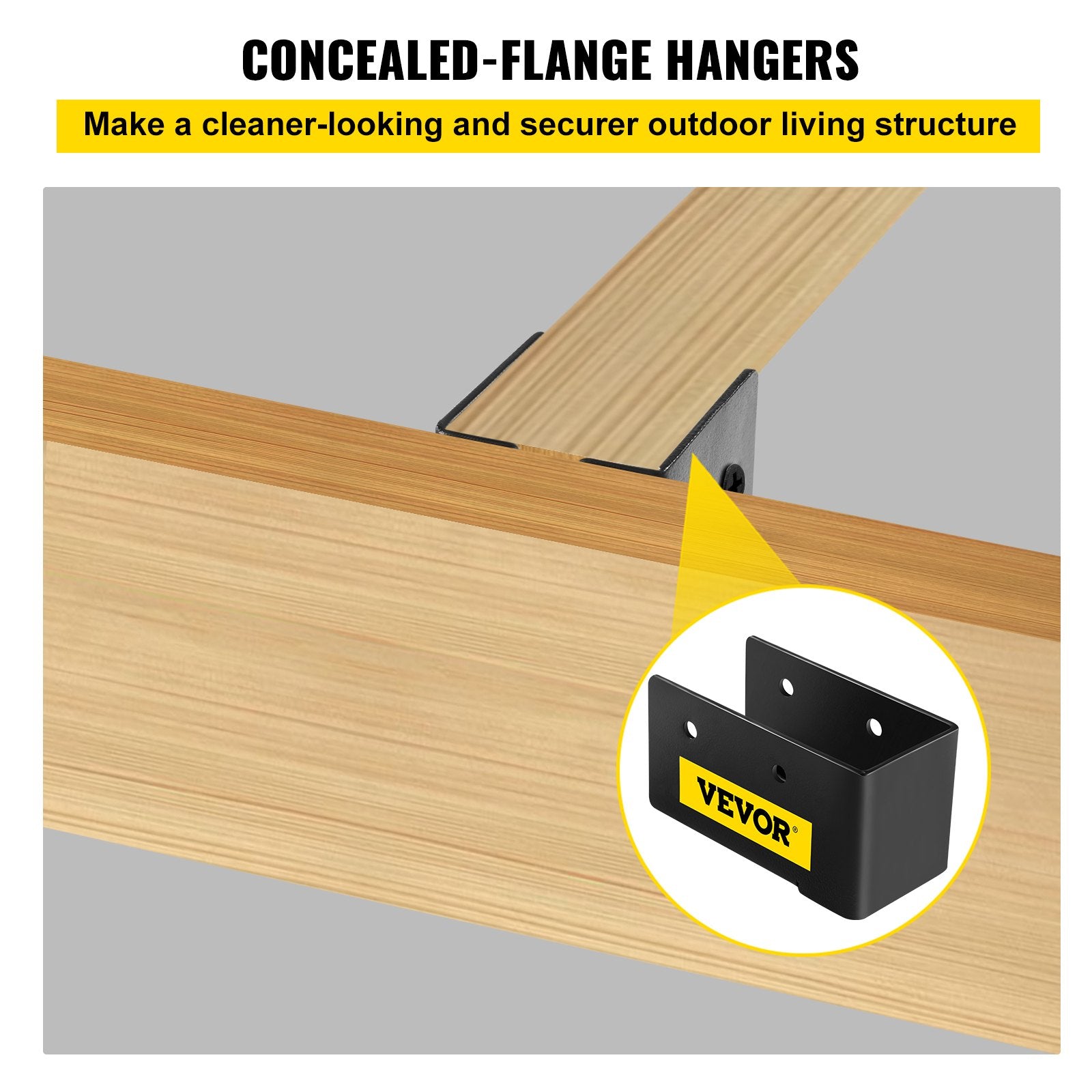 Paslėptas sijų laikiklis VEVOR VV-2x4UXLJJH-12PCS, 51 x 102 mm, 12 vnt.