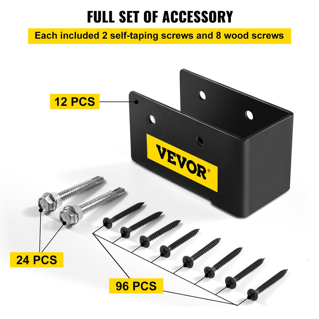 Paslėptas sijų laikiklis VEVOR VV-2x4UXLJJH-12PCS, 51 x 102 mm, 12 vnt.