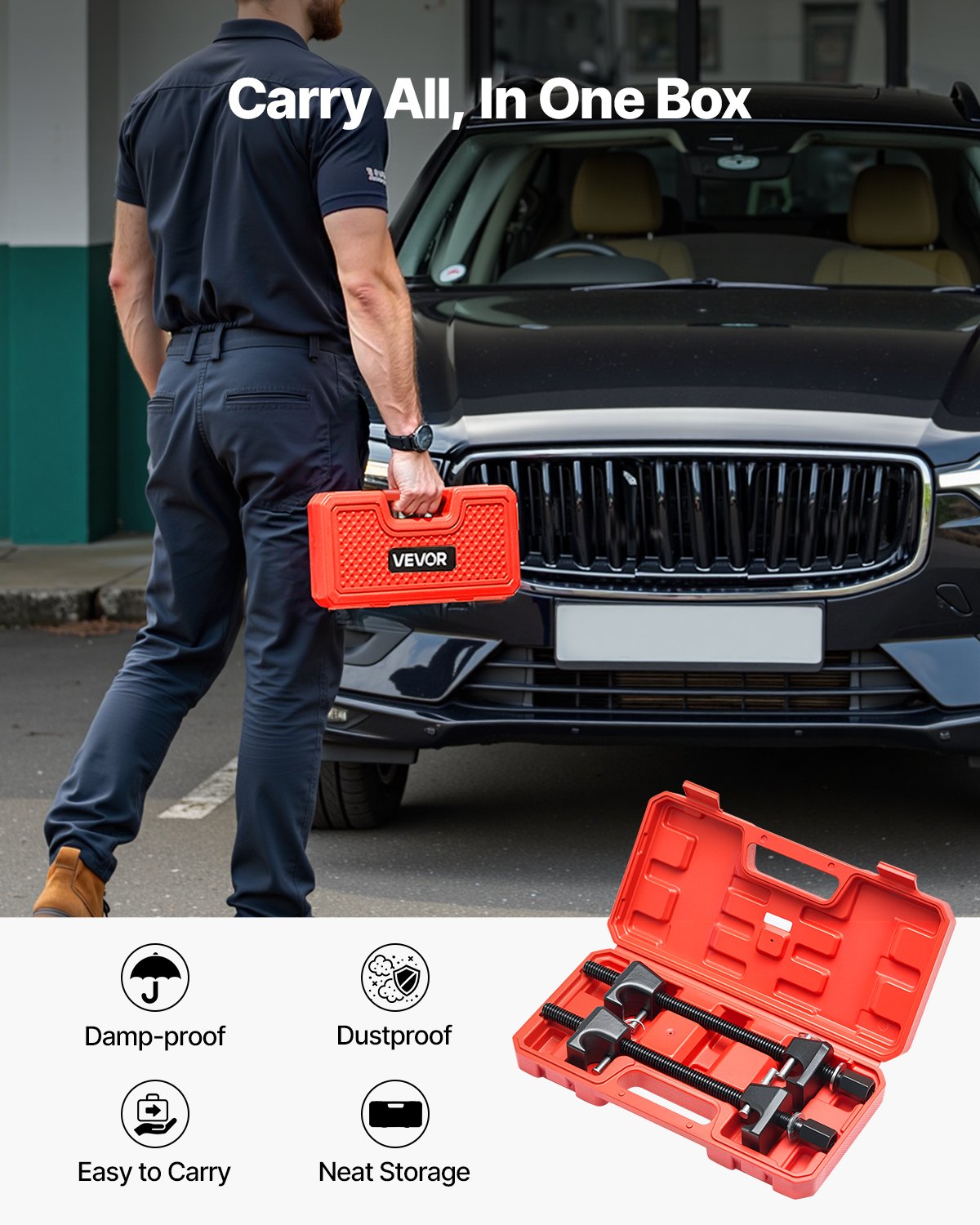 Amortizatorių spyruoklių suspaudėjai VEVOR XC9113, 265 mm eiga