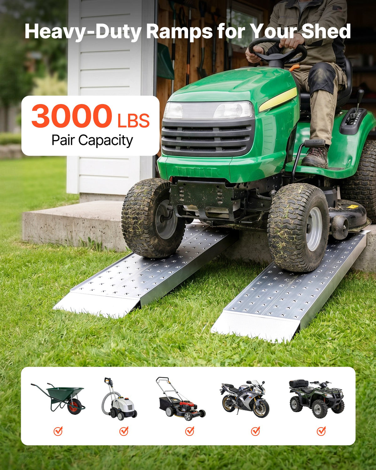 Aliuminės rampos priekaboms VEVOR HXQCPD2J39*12, 1360 kg