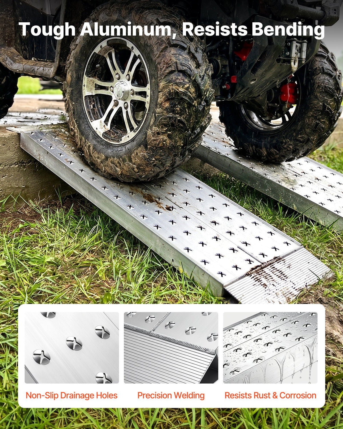 Aliuminės rampos priekaboms VEVOR HXQCPD2J39*12, 1360 kg