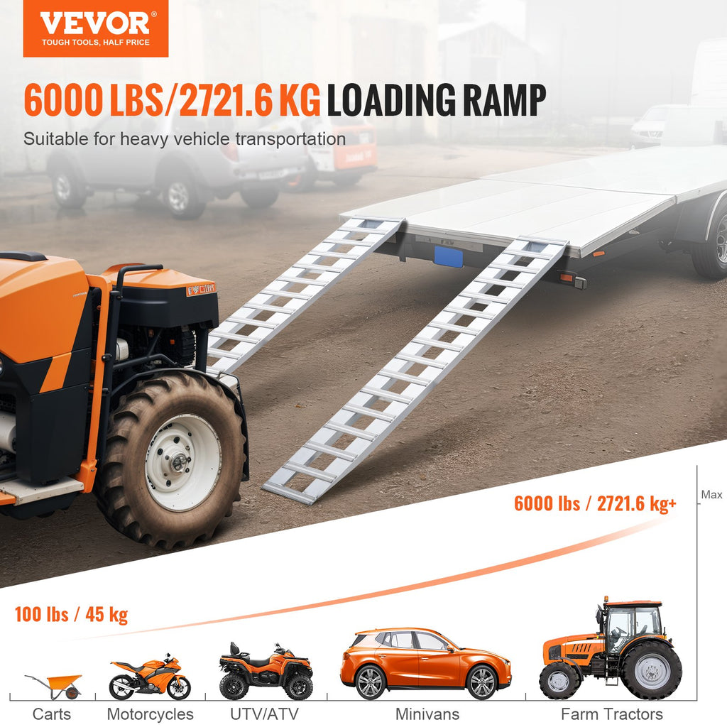 Užvažiavimo rampų komplektas VEVOR NY6075, 2721 kg keliamoji galia