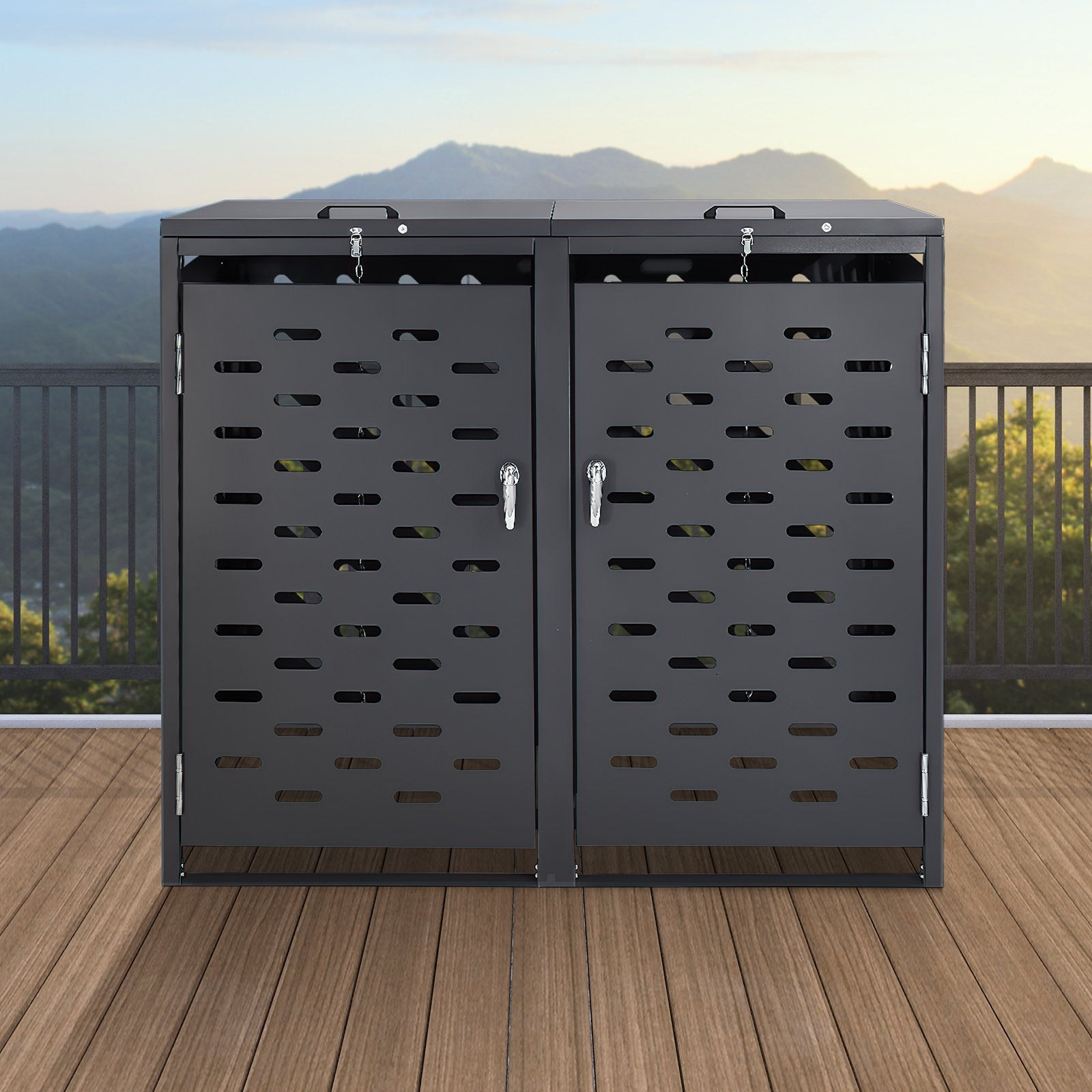 Lauko šiukšlių konteinerių stoginė VEVOR ZY-2X240L-0.7, 2 x 240 l