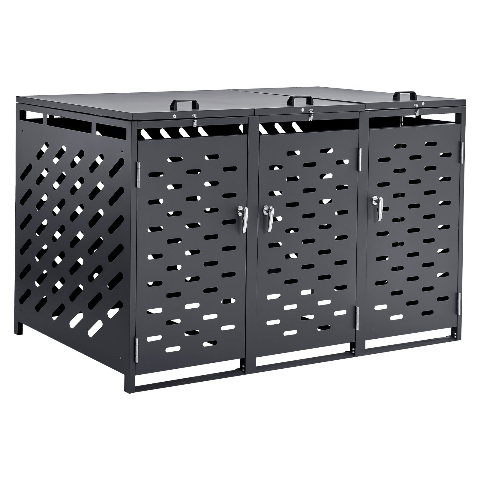 Lauko šiukšliadėžių stoginė VEVOR ZY-3X240L-0.7, 3 x 240 l